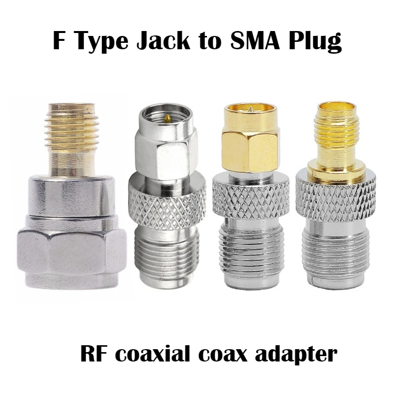 1PCS F Type to SMA Male / Female RF Coax Adapter Nickel Gold Plated Straight Connector Coaxial Adapter Kit for TV Antenna Router