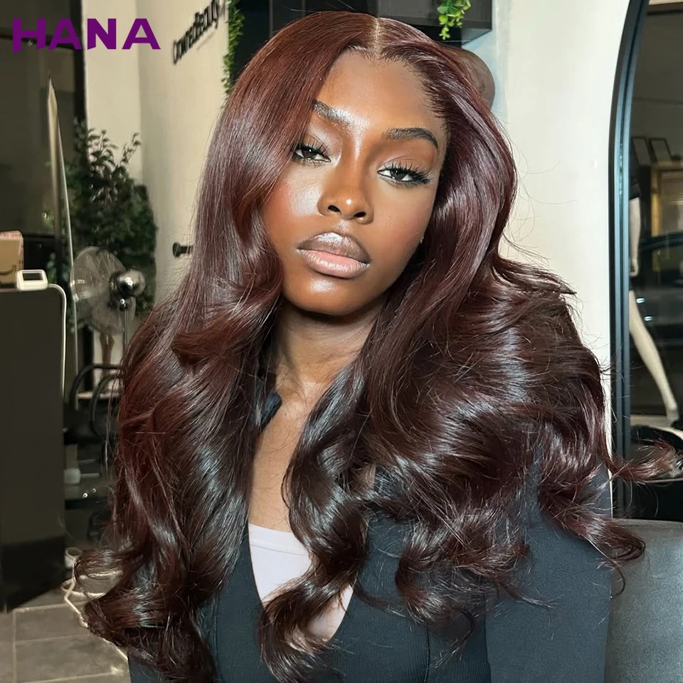 Copper Brown Body Wave Transparent Lace Front Wigs Brazilian 13x6 13x4 Lace Frontal Wig 200% Density Human Hair Wigs For Women