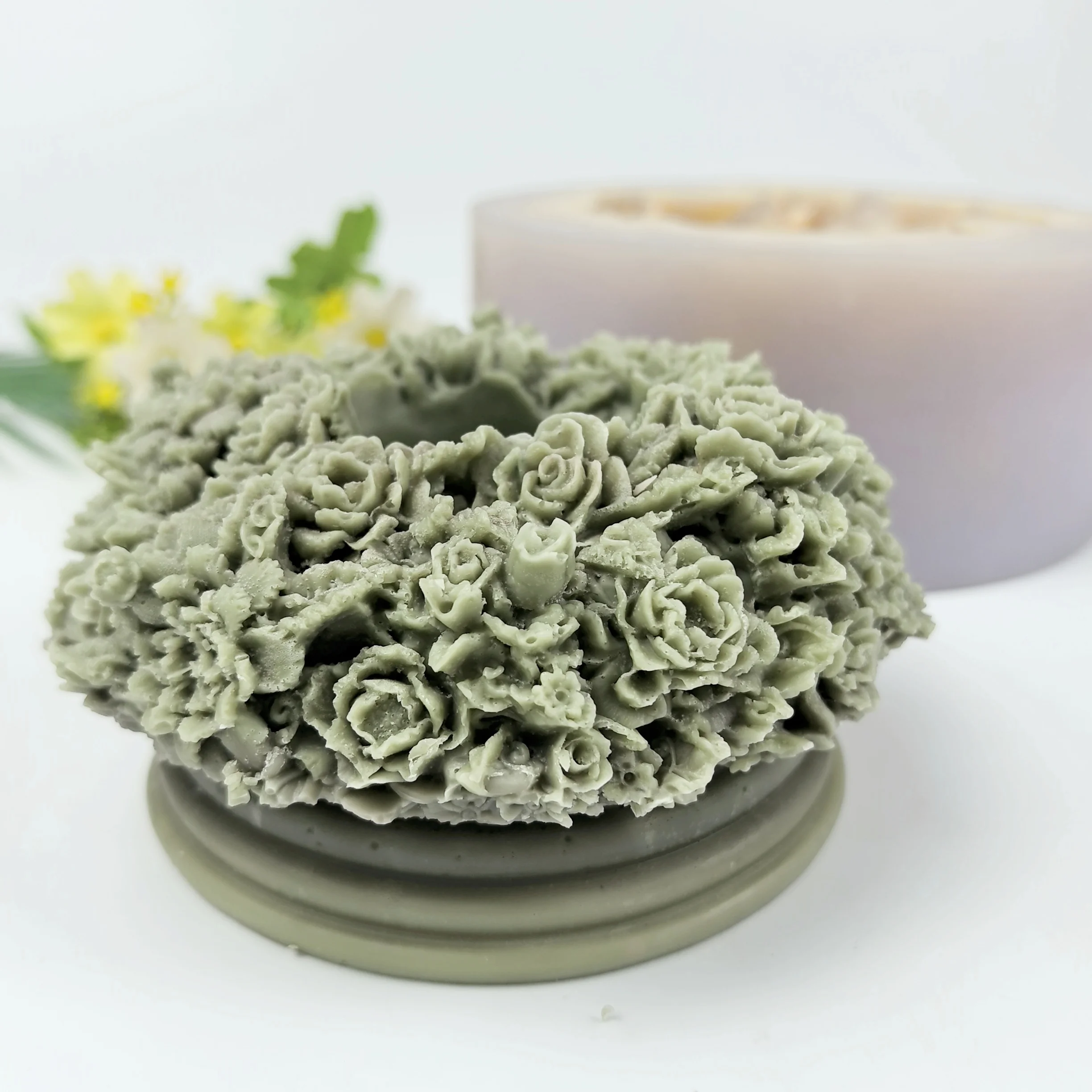 

Mold Silicone Roses Soap Molds Storage of Various Flower Candle Holders Moulds Handmade Making Clay Resin Moulds