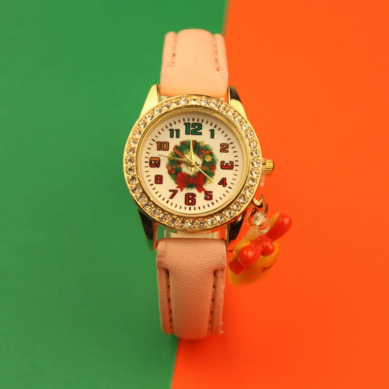 

Часы Jingling с подвеской-колокольчиком, детский ремень для девочек, милый студенческий мультяшный кварцевый браслет для девочек