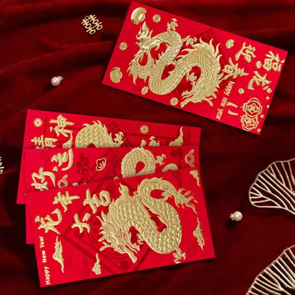 Chinese New Year Gifts New Year Festive Envelopes 2024 Dragon Spring Festival Envelopes Vibrant Durable Money Envelopes for New