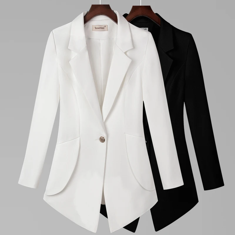 

Plus Size 6XL 7XL Nice Women's Blazer Long Sleeve Blazers One Button Slim Office Lady Jackets Female Tops Suit Blazer Femme R670