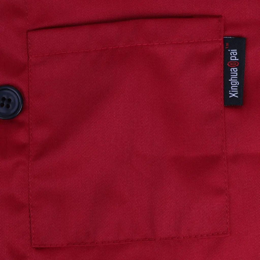 Unisex Stand Collar Double Breasted Long Sleeve Chef Jacket Coat