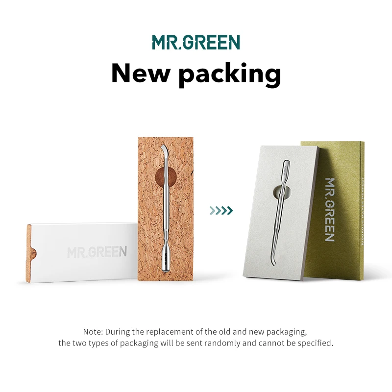 MR.GREEN ที่ขูดเล็บคู่ Penghapus Kutek เล็บ Pusher เครื่องมือเล็บทำความสะอาดสแตนเลสผิวหนังที่ตายแล้ว Pusher