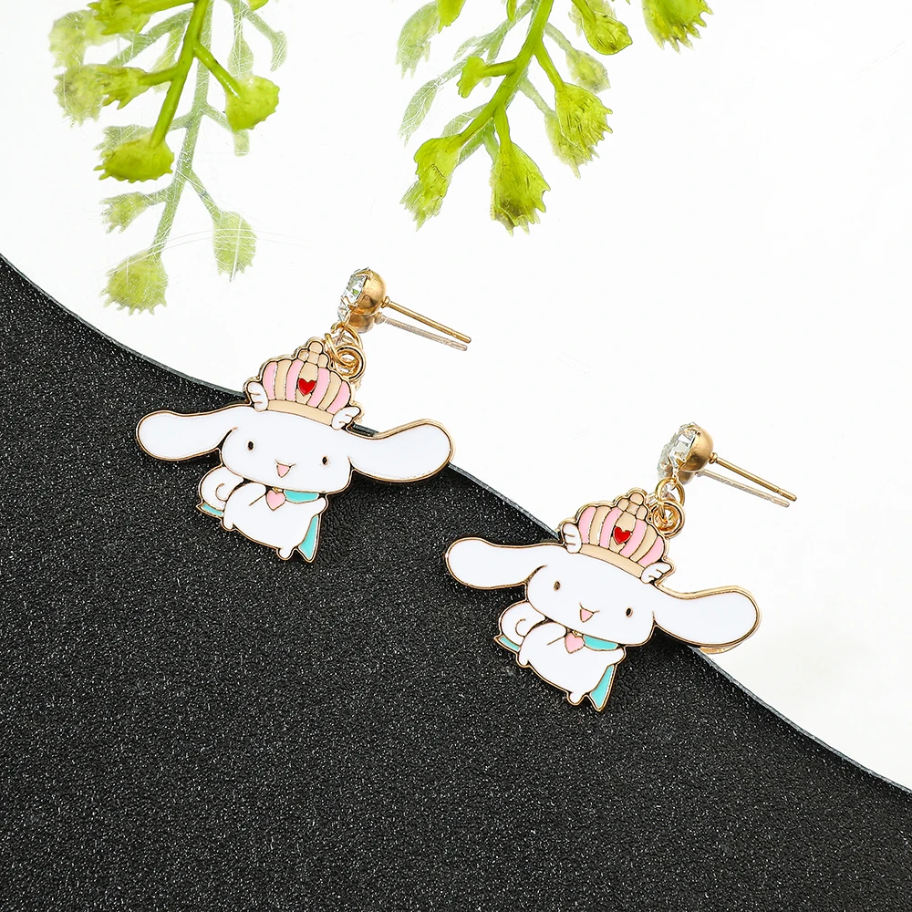 New Sanrio Cartoon Cinnamoroll Earrings Sweet Girls Earrings Cute Campus Girls Earrings Good Friend Gift