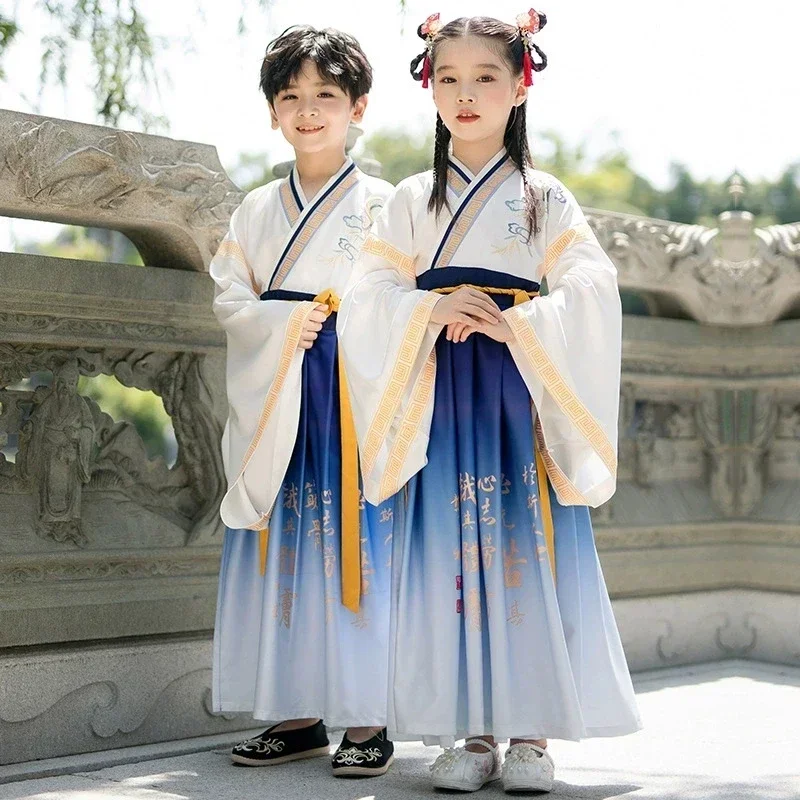 

Show Girls Casual Dresses Tang Cosplay Baby Outfit Children Traditional Chinese Clothes Boy Ancient Costumes Kids Hanfu Dress