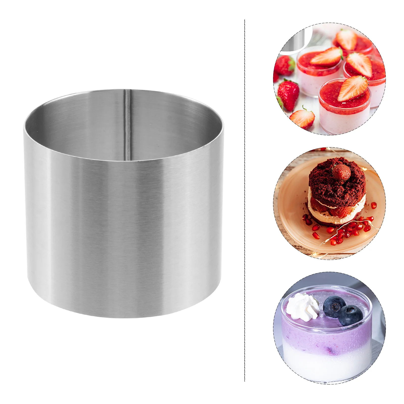 4pcs 6*6*5cm Circular Stainless Steel Mousse Ring Cake Cookie Baking Mold Stainless Steel Biscuit Mould for Baking