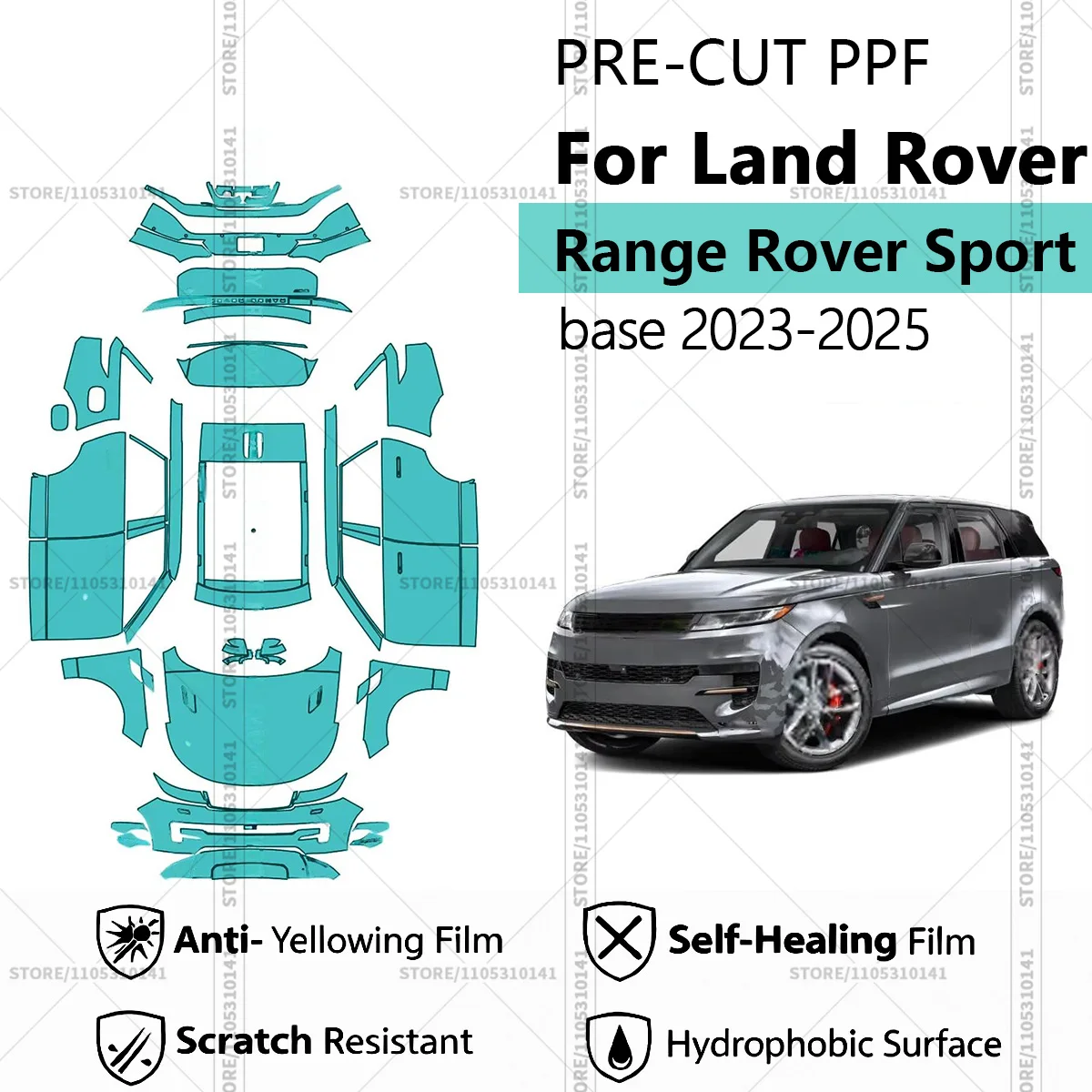 

Pre-Cut Paint Protection Film PPF Transparent Car Film Automotive PPF For Land Rover Range Rover Sport base 2023-2025