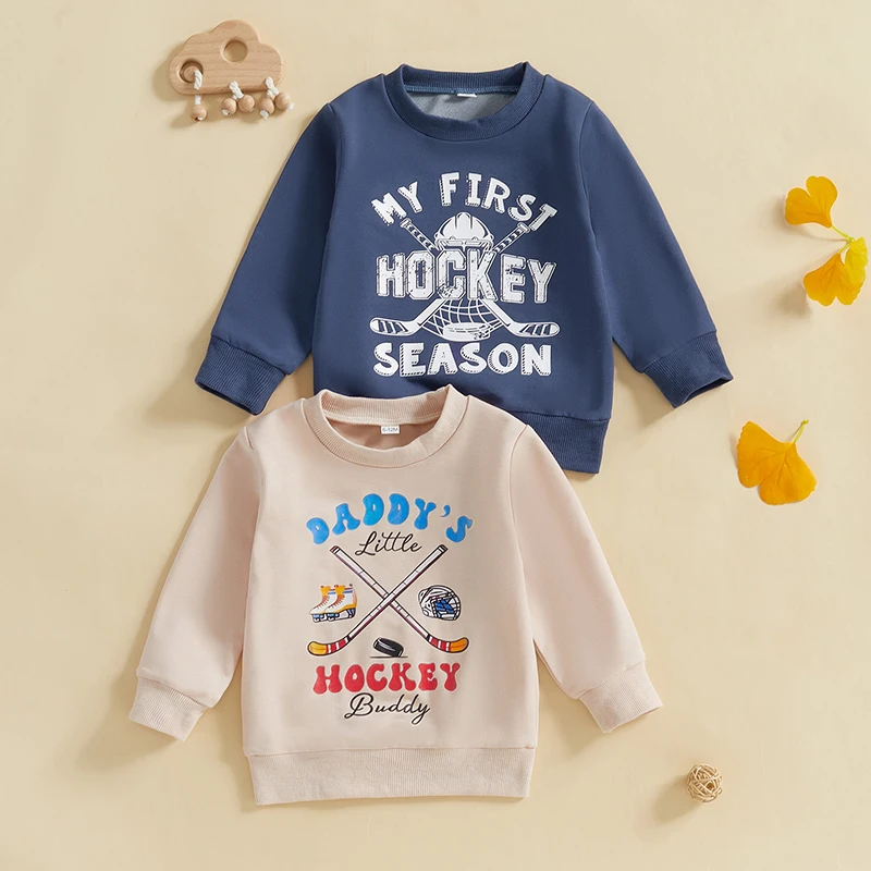 

2024-09-07 Lioraitiin Baby Boys Girls Sweatshirts Casual Long Sleeve Round Neck Ball Stick Print Tops Pullovers