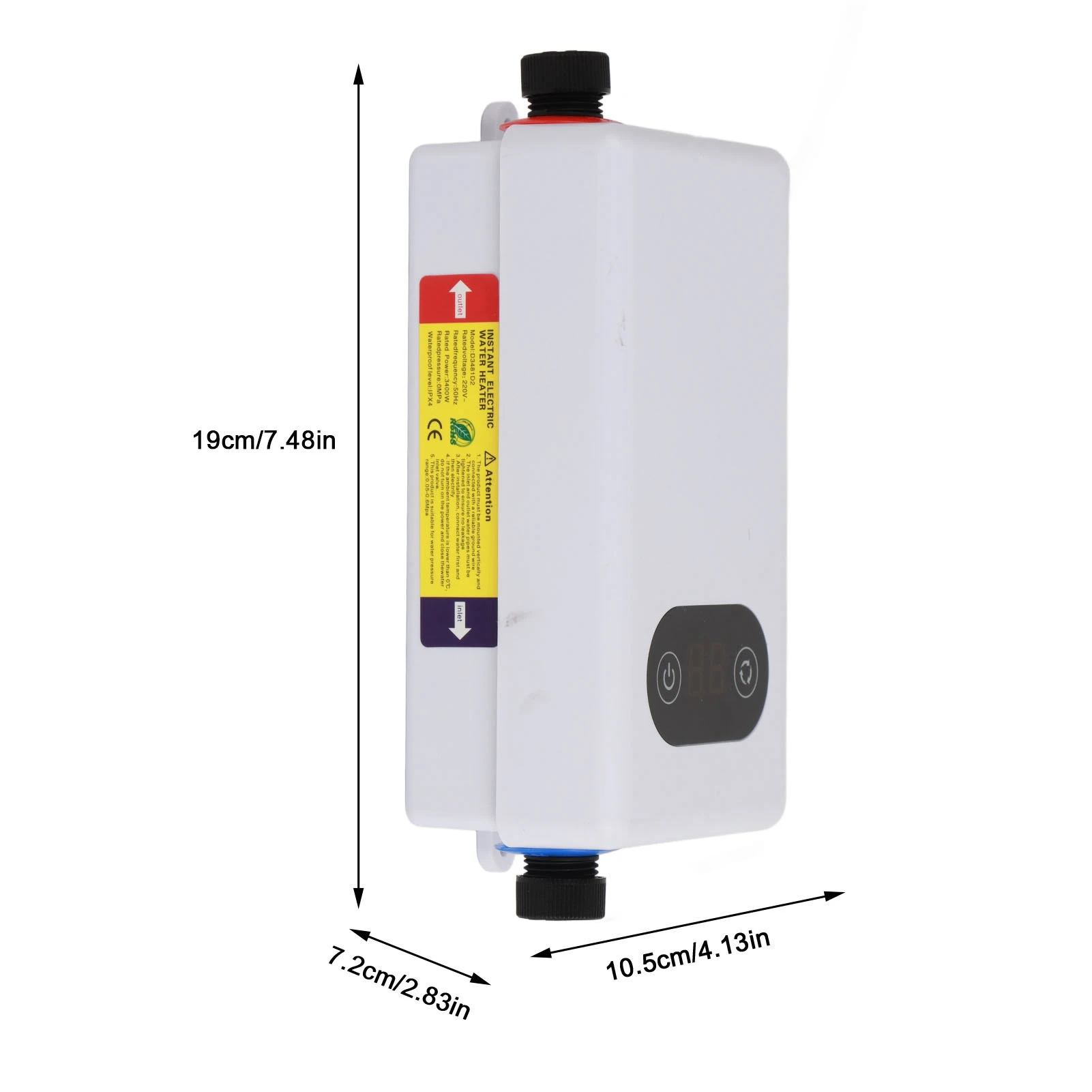 電気タンクレス給湯器 3400W メモリ機能 周波数変換 定温