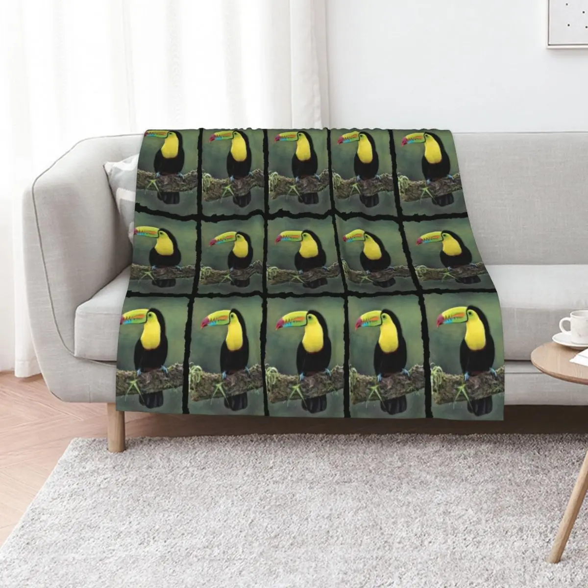 Keel-Billed Toucan Throw Blanket Sofa Thins bed plaid Flannel Fabric Cute Thermal Blankets