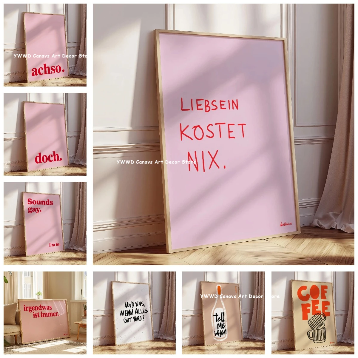 Zitat „Freundlichkeit kostet kein Geld“ Leinwanddruck Minimalistisches Wandkunst-Poster für Kaffee- und Küchenbereiche für moderne Kinderzimmer-Dekoration