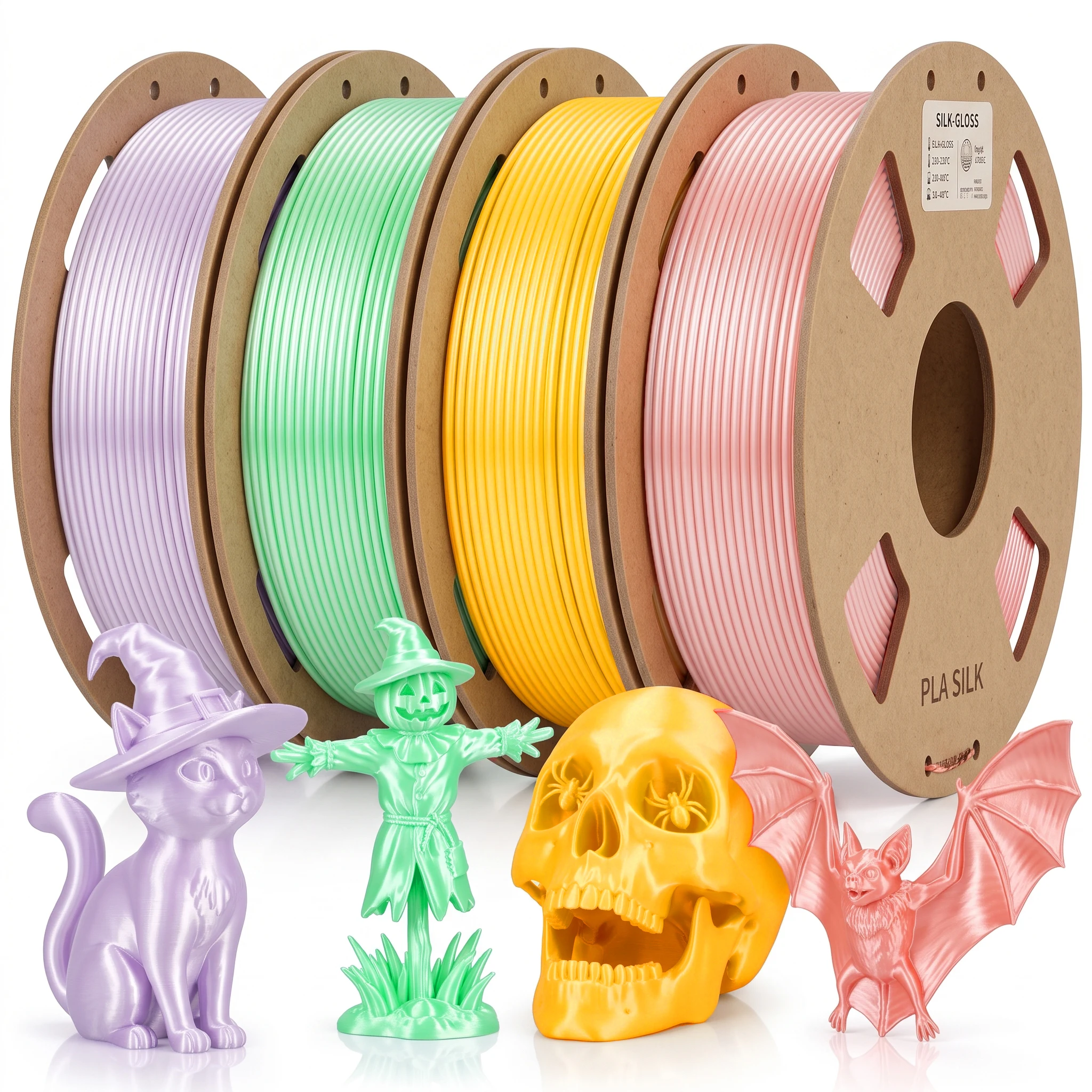 3D Printer Silk PLA Filament 1.75mm Silk Light Purple Mint Green Silk Gold Champagne Pink Choose Weight 200g 250g 500g 1000g
