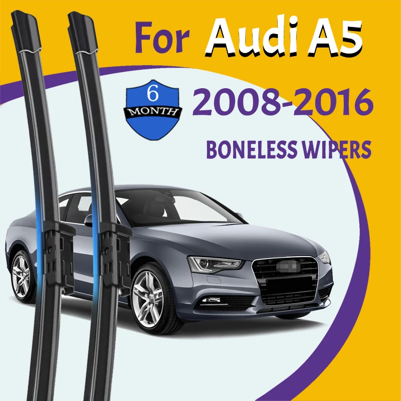 For Audi A5 2008-2016 Car Wiper Soft Rubber Wiper Windscreen HD Quiet Automotive Wiper 24\'\'+20\'\'