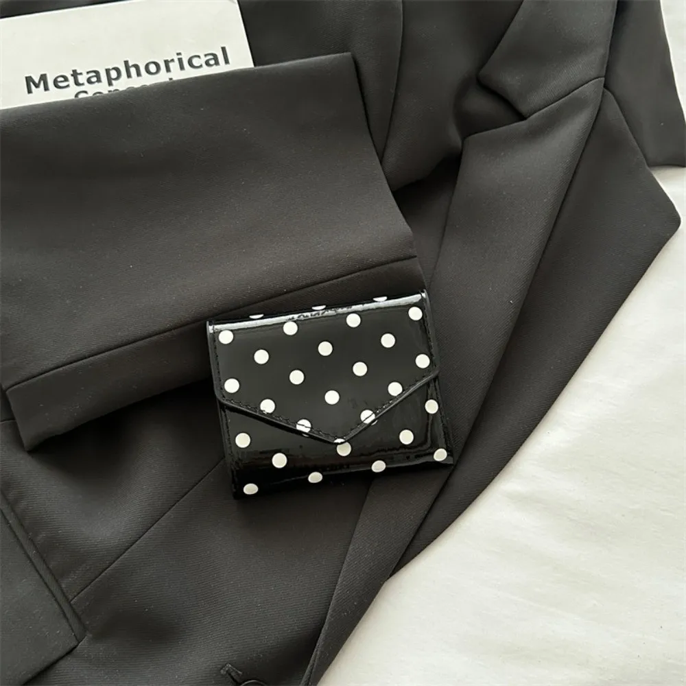 Durable Polka Dot Pattern Polka Dot Wallet Wear Resistant Korean Style Coin Purse Smooth Surface Clutch Purse for Women