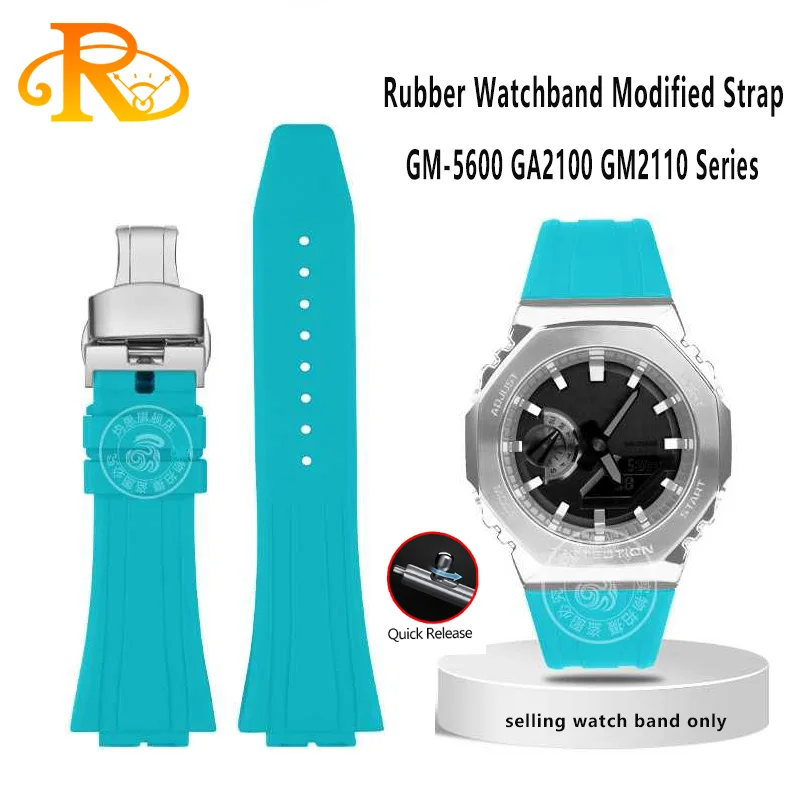 GA-2100 GA-2110 Rubber Watchband Modified Strap For C-asio G-SHOCK GM-5600 GA2100 GM2110 Series Sports Silicone Watch Bracelet