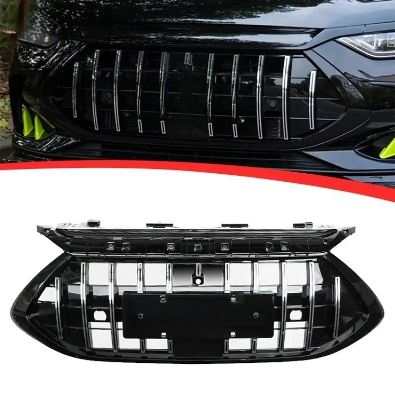 For Han DMI 2020-2023 Chrome Silver/Glossy Black Car Front Grille Bumper Racing Grille