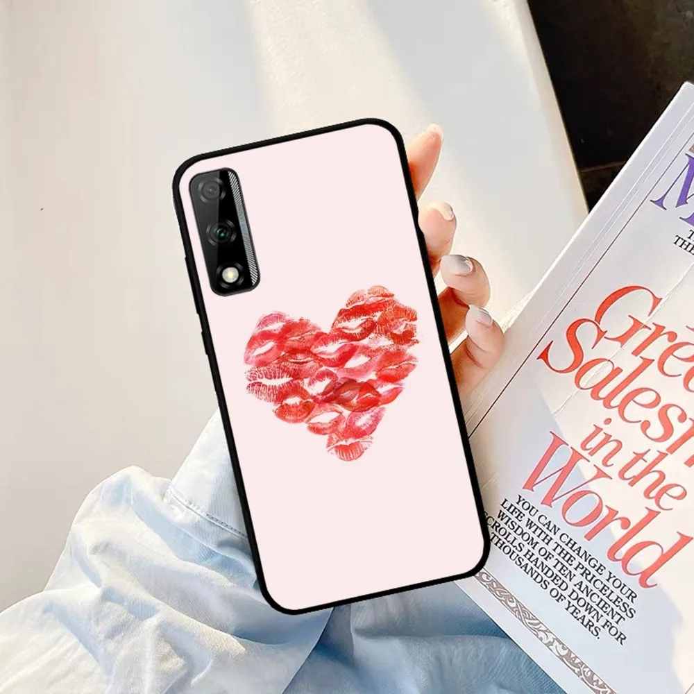 Sexy Girl red Lips Kiss Phone Case For Huawei Y9 6 7 5 Prime Enjoy 7s 7 8 plus 7a 9e 9plus 8E Lite Psmart Shell