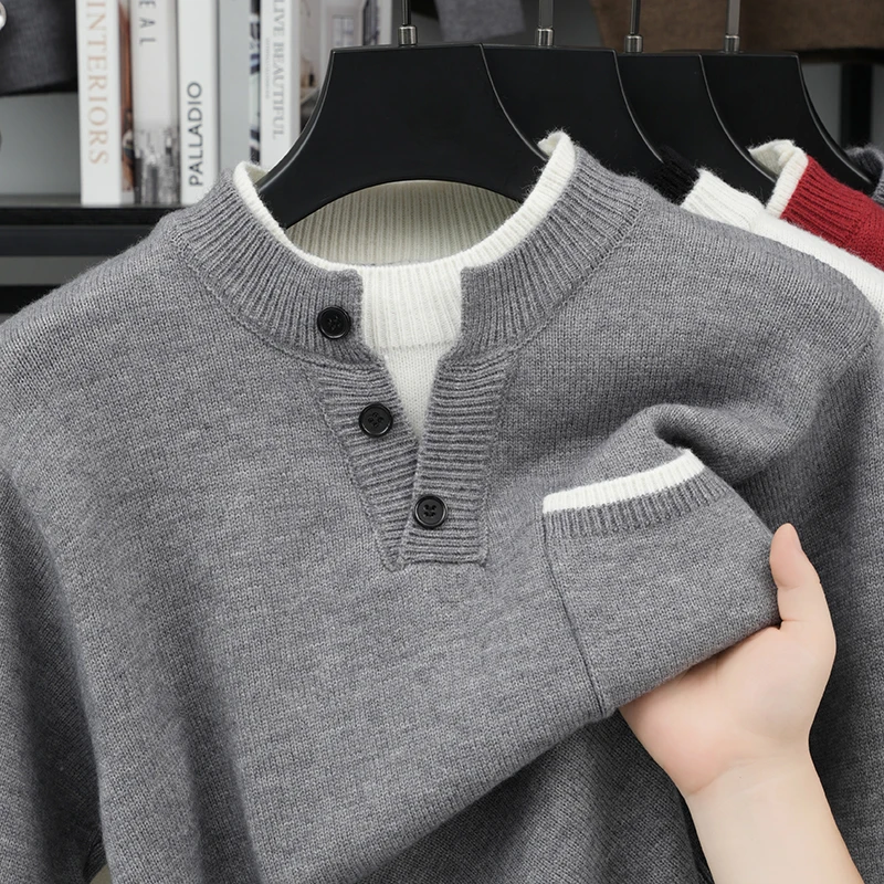 بلوفر رجالي مزيف من قطعتين، مح - مراجعة Men'S Fashion V Neck Sweater وسعره