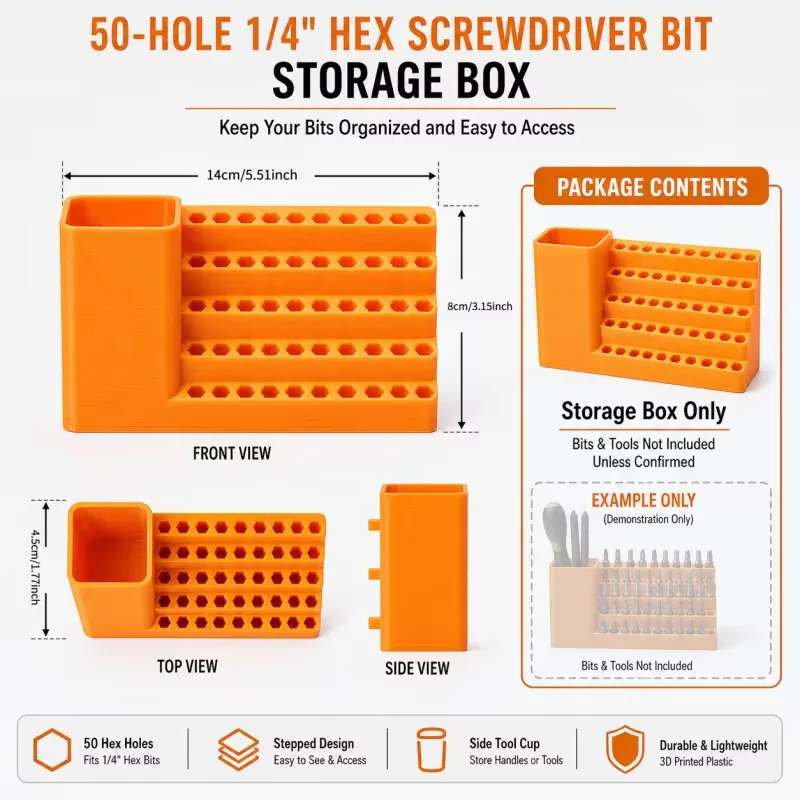 Rafford 50 Hole Screwdriver Bit Holder Organizer Rack image 6