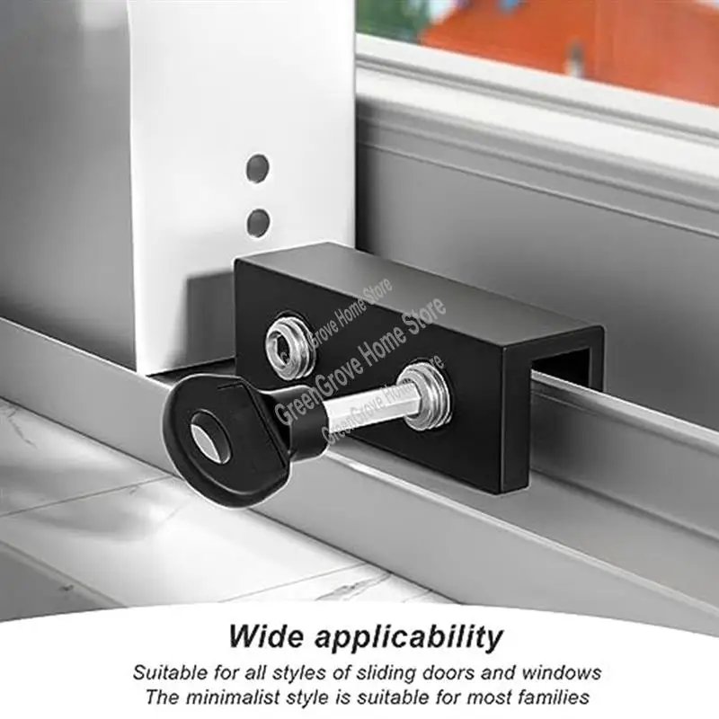 Metal Window Locks 4 PCS Sliding Adjustable Window Safety Locks Perfect For Vertical Windows And Sliding Doors Garage Door-A57M