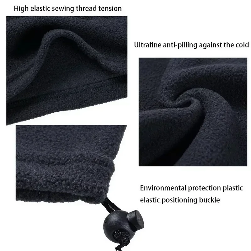 Polar Fleece Neck Tube Scarf, Inverno Orelha Aquecedor, Pesca, Patinação, Corrida, Esporte, Gola Ajustável no Pescoço, Lenço, Ciclismo, Ele