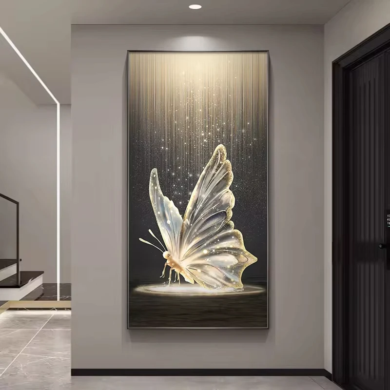 

2024 Modern Decoration Hanging Painting LED Wall Light Living Room Dining Room Bedroom Butterfly Home Decoration Mural Light