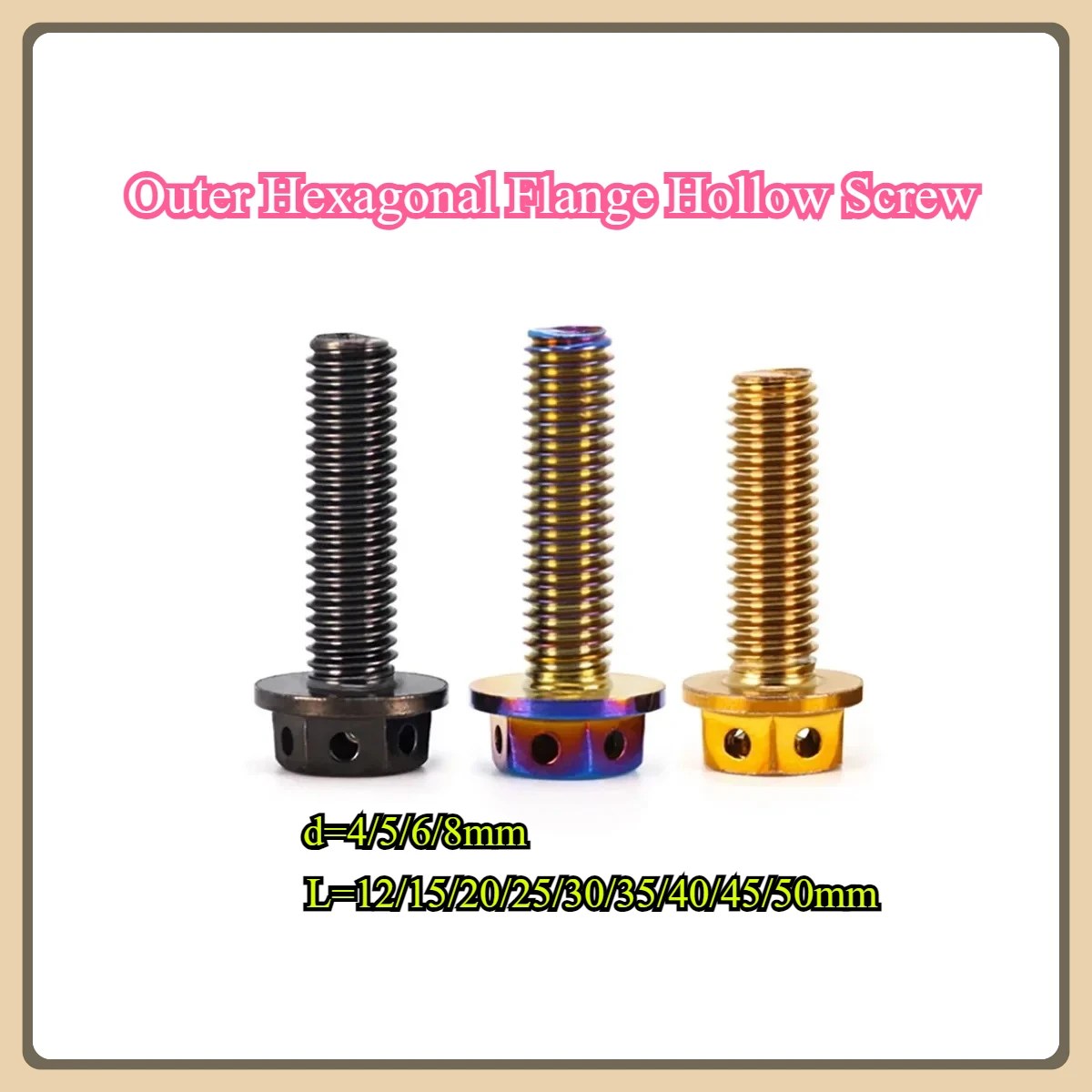 

Outer Hexagonal Flange Hollow Screw / Motorcycle Modification Screw / Decorative Bolt M4M5M6M8M10