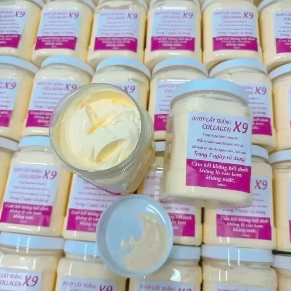 900g Hộp Kem Body Cấy Trắng Collagen X9 Trắng Bật Tone ,Ko Lộ Vân, Ko Bết Rít , Dụng Cụ Chăm Sóc Cơ Thể Ko Thể Thi