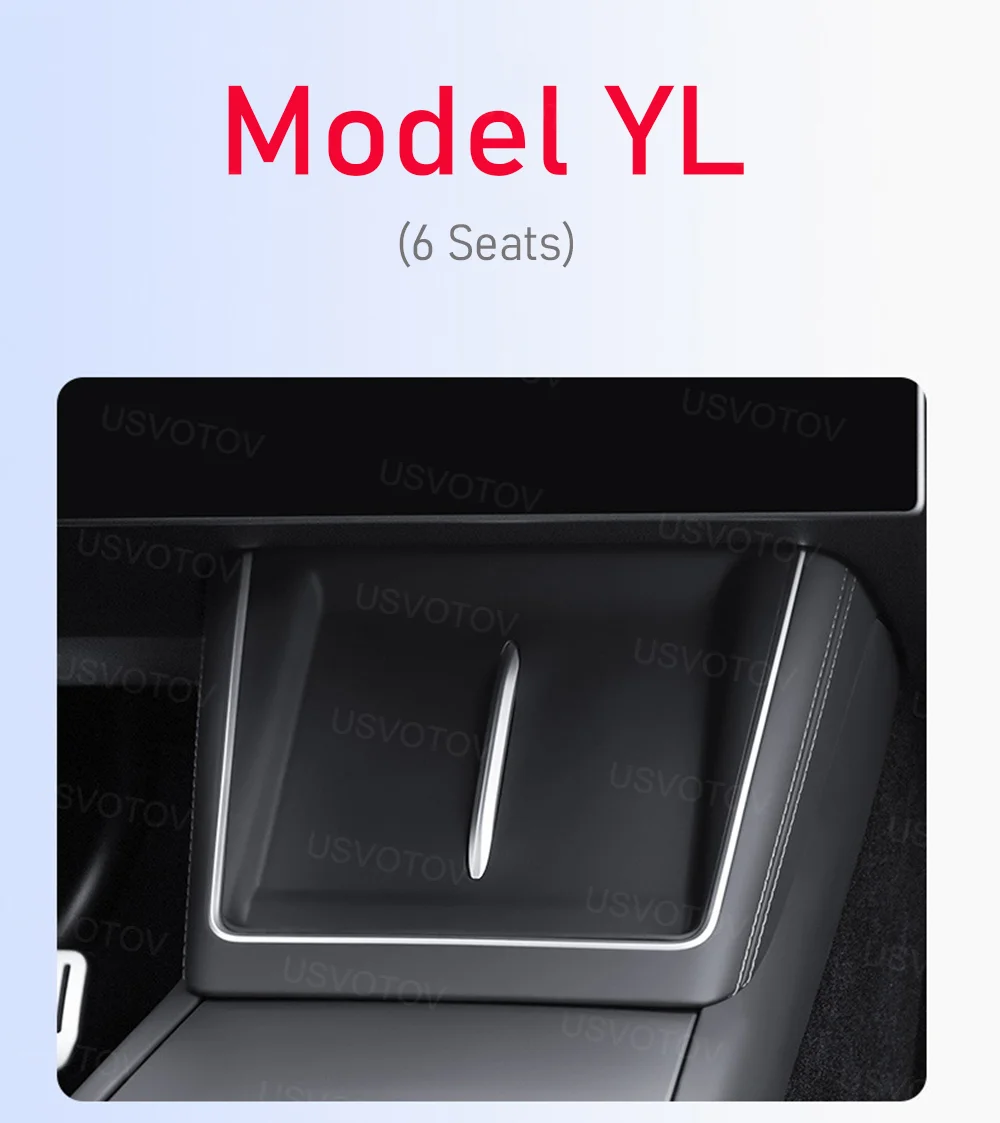 USVOTOV Silikon Kabelloses Ladepad für Tesla Model YL (6 Sitze) Y L Mittelkonsole Schützende Silikonmatte Auto-Zubehör – Detail 7