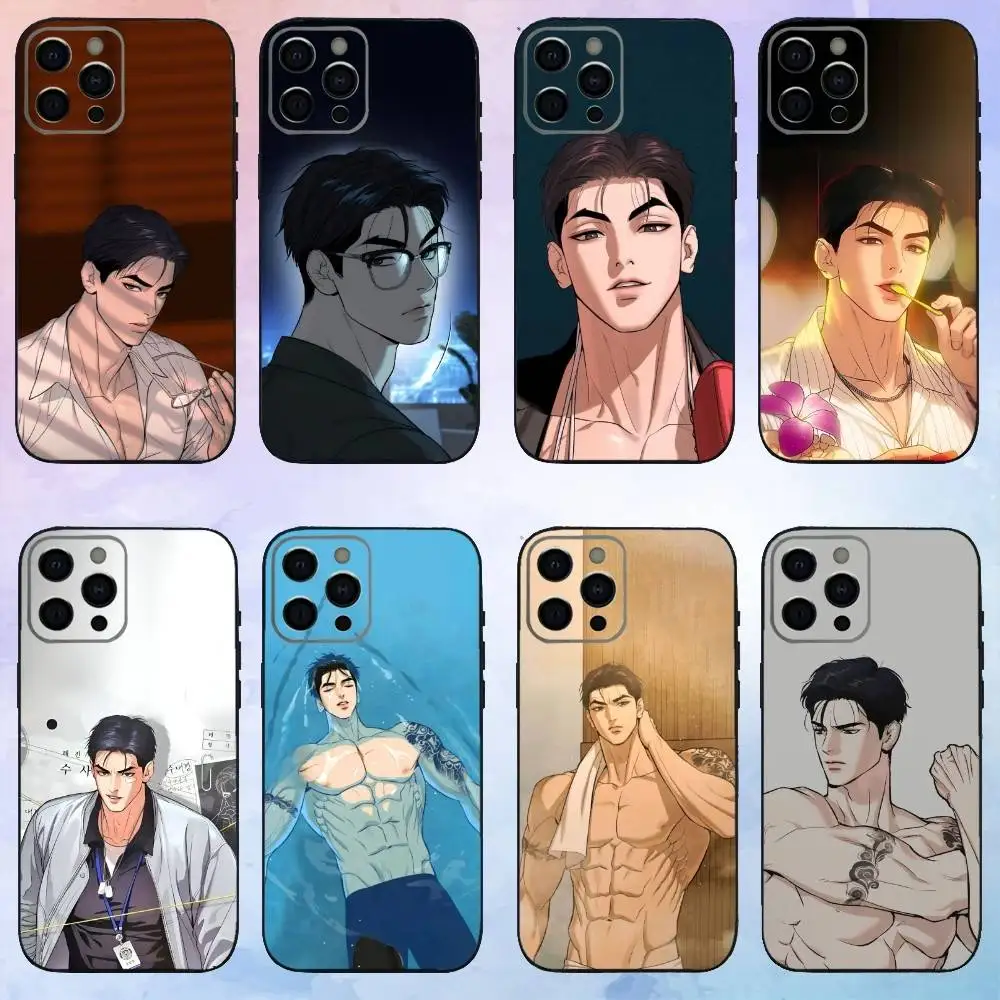 เคสโทรศัพท์ J-Joo Jaekyung สำหรับ iPhone17,16,15,14,13,12,11 Plus,Pro Max  แบบนิ่ม สีดำ