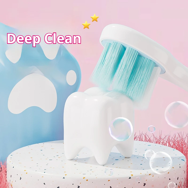 4 عبوات من فرش أسنان الأطفال ذات الألوان العشوائية، ضرورية للعائلات، تحمي صحة أسنان الأطفال، نمط مخلب القط الكرتوني، فرشاة أسنان ذات شعيرات ناعمة للأطفال، مناسبة للأطفال، أفضل هدية للأطفال #4