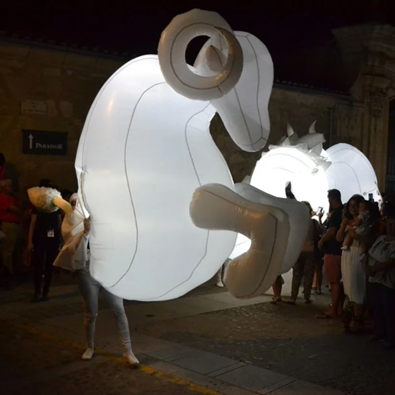 White Inflatable Sheep Costume Puppet Outdoor Street Carnival Parade Performance Decor Prop