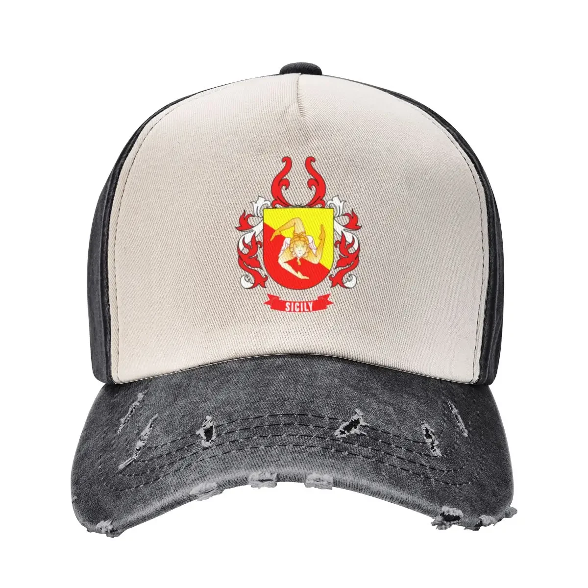 

Sicily Flag Coat Of Arms - Cool Italian Sicilian Region Baseball Cap Luxury Man Hat Golf Cap winter hats for men For Man Women's