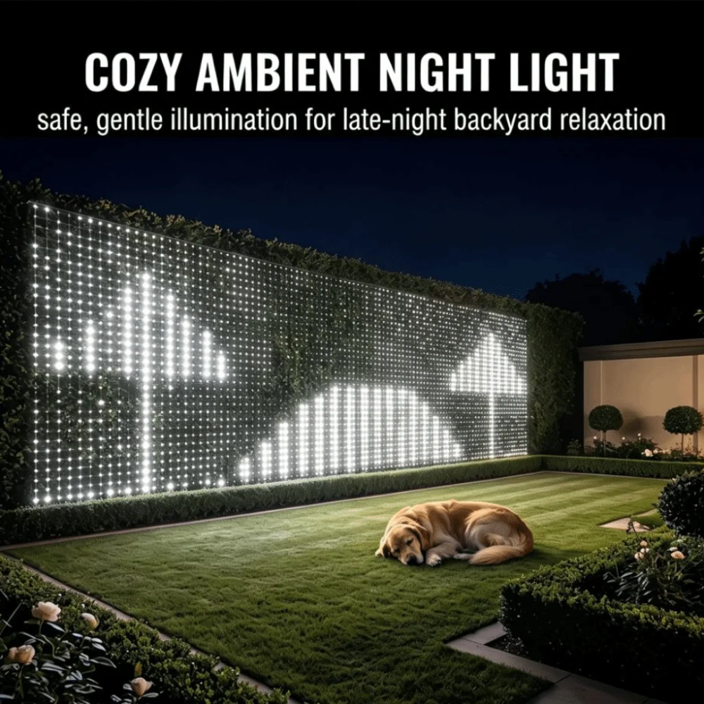 RGBIC LED Outdoor Net Lights Waterproof App Control Christmas Curtain Light Flexible Matrix DIY Pattern Matrix Grid Lights