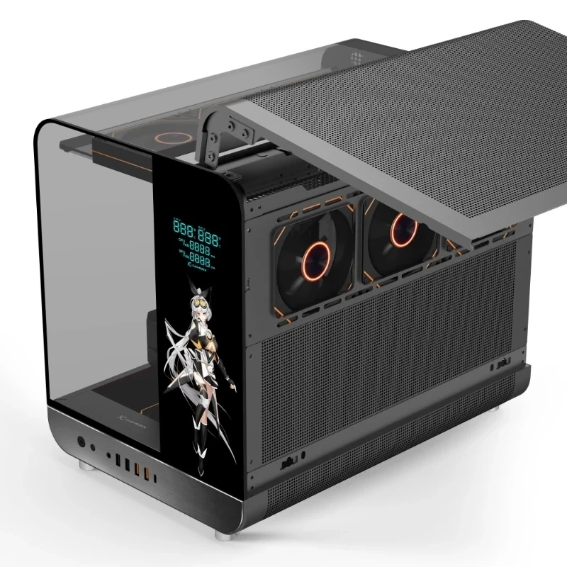 New Design Desktop Gamer Tower LCD Case, Support MATX and Mini-ITX, Equipped with TYPE-C Interface, Wholesale
