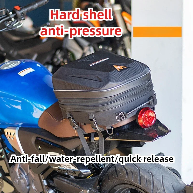 Motorcycle Rear Seat Bag Motorcycle Hard Shell Rear Seat Helmet Bag Can Be Carried on Both Shoulders Scalable Capacity