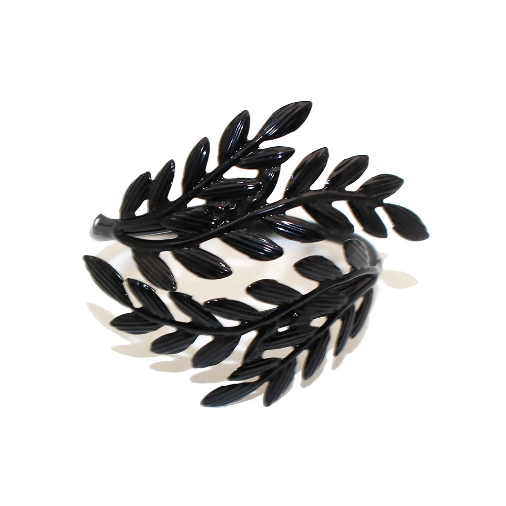 4Pcs Leaf Napkin Rings Metal Black Leaves Napkin Holders for Halloween Party Table Decoration HB74