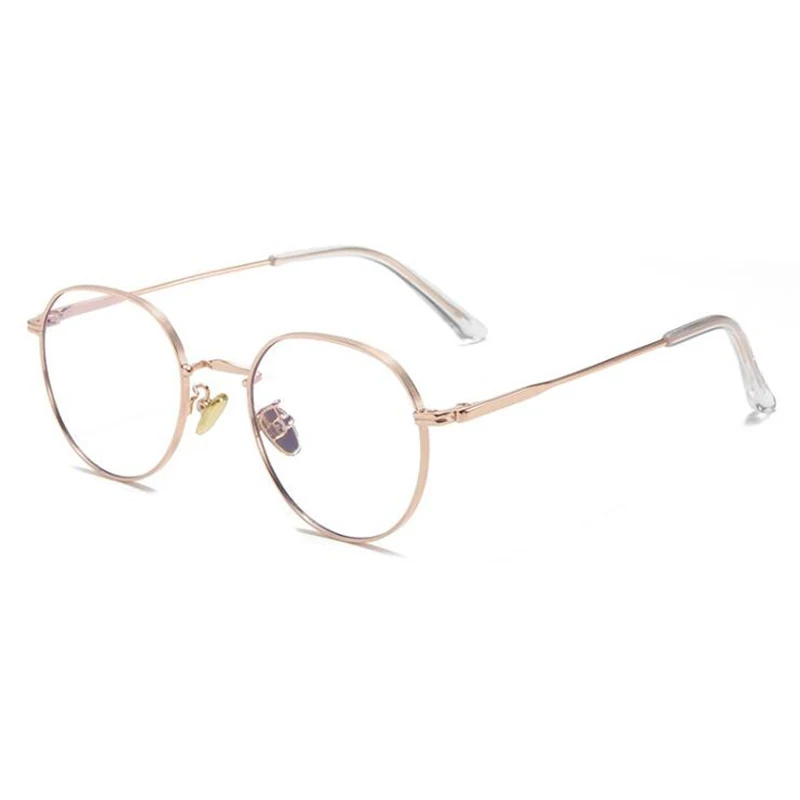 Metal Anti Blue Light Polygon Myopia Glasses Finished Women Men Photochromic Gray Prescription Eyeglasses 0 -50 -75 -100 To -400