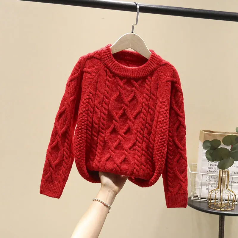 Clothing Girl Children's Sweater Autumn Winter New Pullover Knitted Boy Bottoming Shirt Fall Kids Clothes for Toddler 2-12 Years