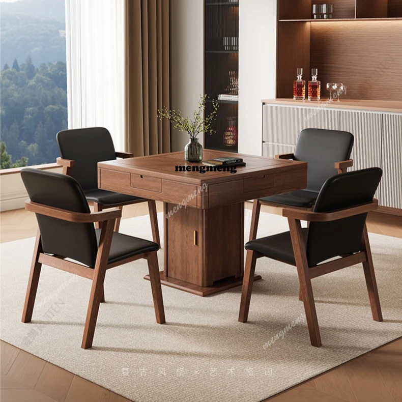 Mahjong machine automatic household dining table dual-purpose integrated multi-function solid mahjong table ultra-quiet