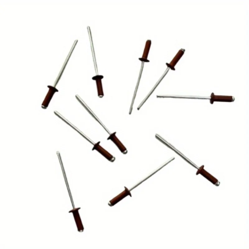 50PCS RAL8004 Copper Brown Painted Blind Rivets Aluminium Steel Colored Rivets DIY Pop End Blind Rivet Fastener 1/8\