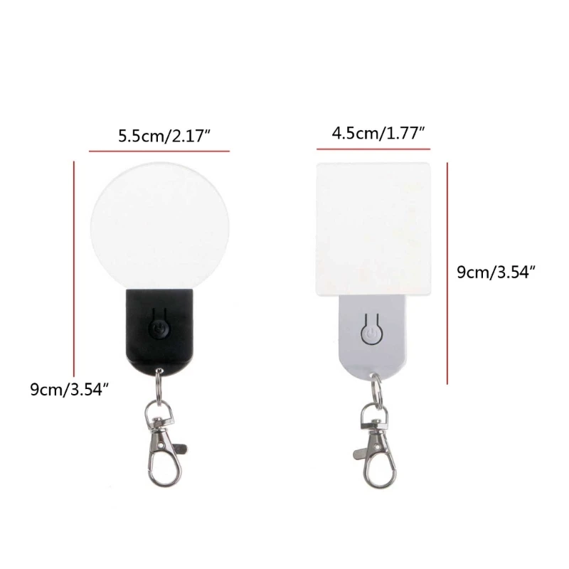 DIY Blank Acrylic Night Light Keychain Mini LED Keychain Rechargeable Light Outdoor Emergency & Daily Use for Kids