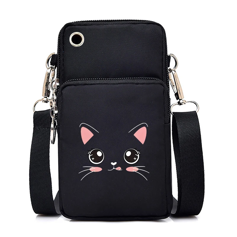 New Mobile Phone Bag Cat and Dog Paw Print Shoulder Messenger Bag Women Men Coin Purse Handbag Animal Lover Small Crossbody Bag