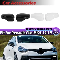 Fit For Renault Clio MK4 2012-2019 RHD Rearview Mirror Cover Housing Replacement Side Door Wing Mirror Cap Sheel Car Accessories