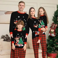Christmas Family Matching Outfits Pajamas Family Look Clothing Sets Cartoon Print Father Mother Kids Baby Xmas Sleepwear Pyjamas