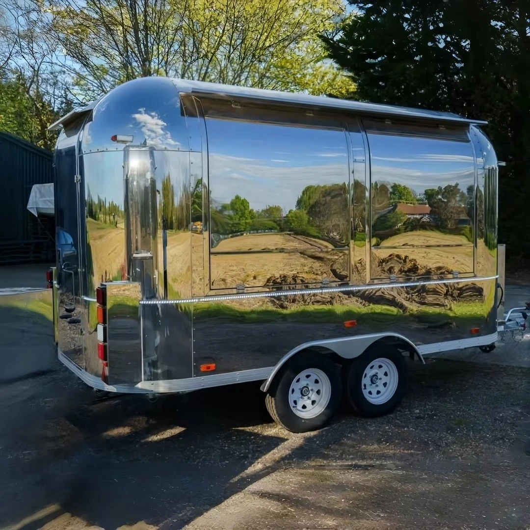 Luxury Mobile Food Trailer Double Axle Catering Trailer Fully Equipped Kitchen Concession Trailer for Coffee Street Food