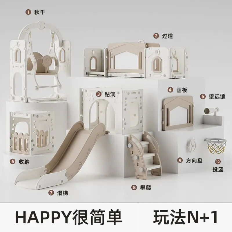 Children's Indoor Slide & Swing 2-in-1 for Ages 3-10