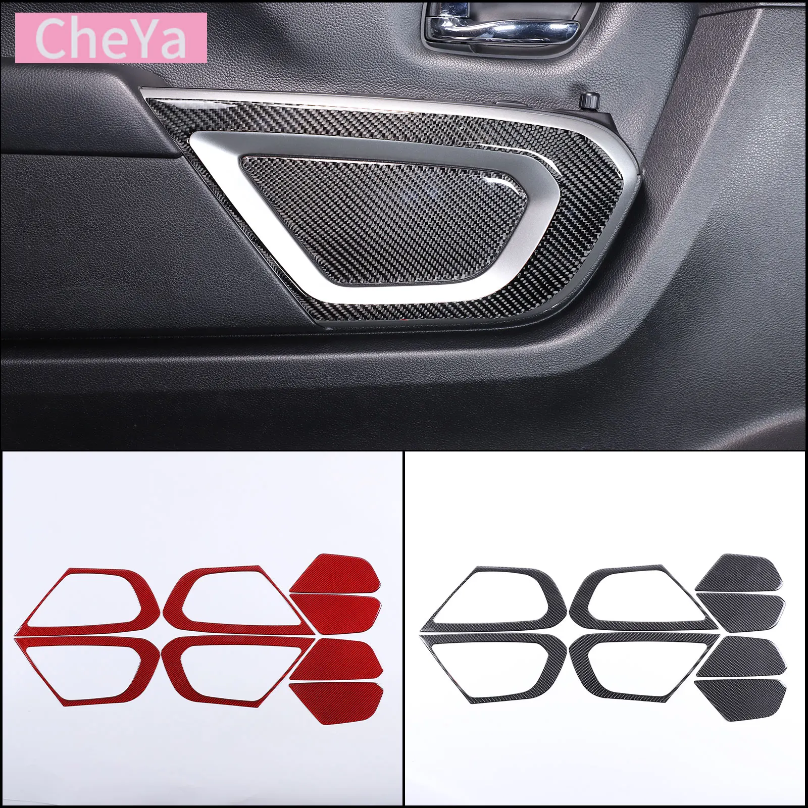 For Nissan Titan 2016-2023 Car Door Panel Decorative Stickers Soft Carbon Fiber Interior Modification Accessories 8 Pcs