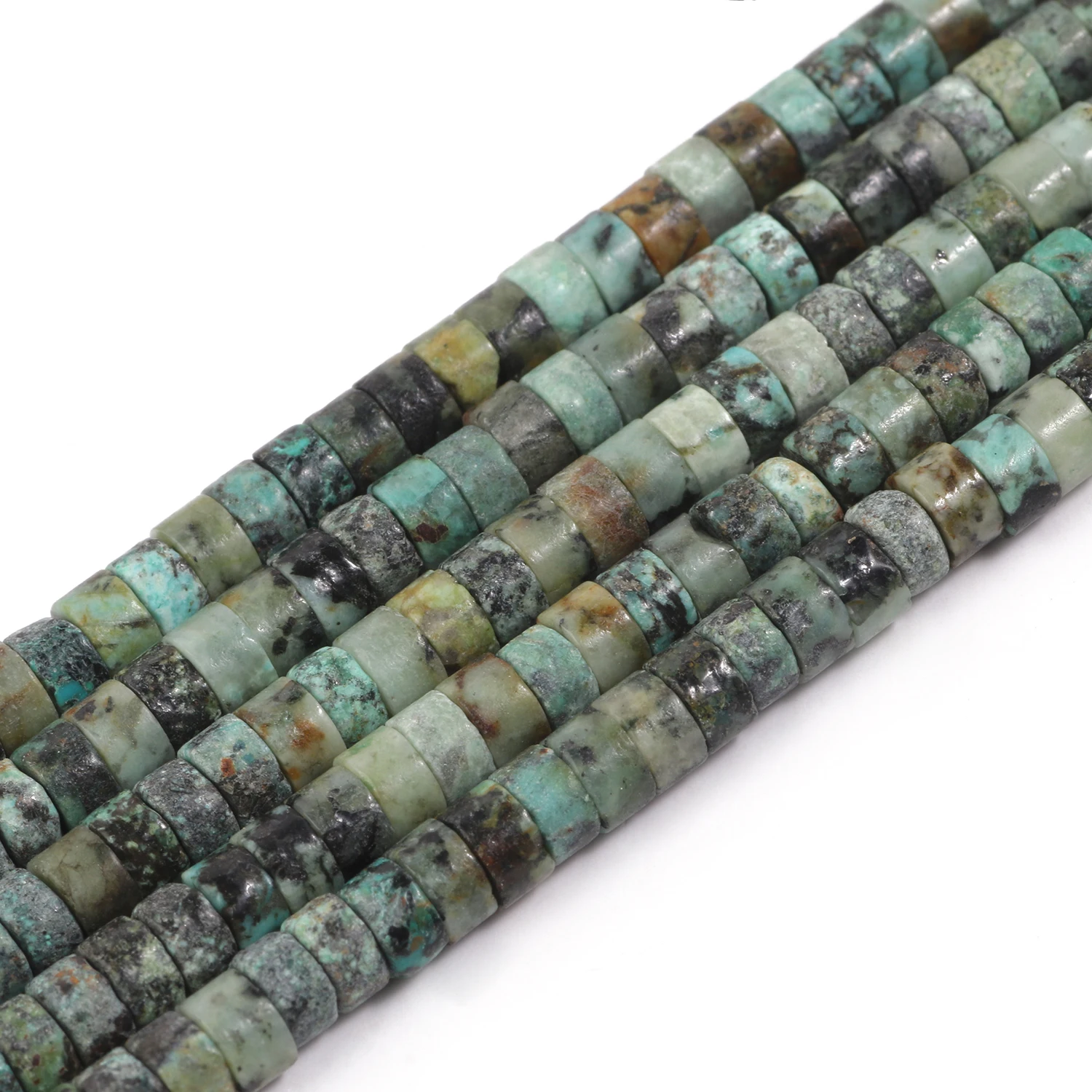 Wholesale DIY Loose Beads Natural Africa Turquoise Beads 4x2mm Flat Round Disc Shape Beads For Jewelry Making Handmade Material